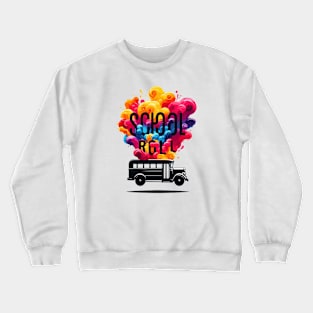 Silhouette Of A School Bus, School Roll Crewneck Sweatshirt